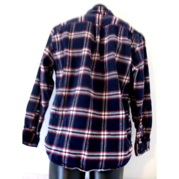 Jach's Vintage Men's Red Blue Plaid Flannel Cotton Long-Sleeve Top Shirt L. - Picture 12 of 12